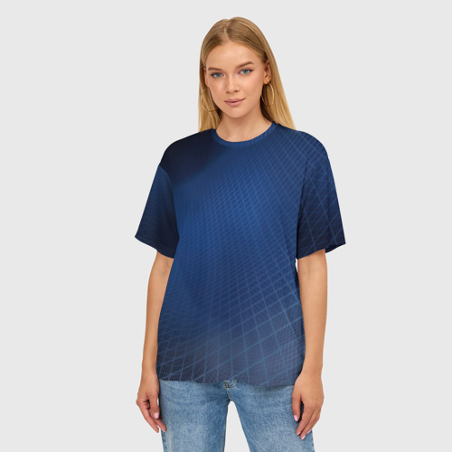 Женская футболка oversize 3D Сеть, цвет 3D печать - фото 3