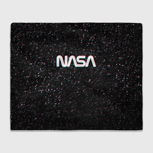 Плед с принтом NASA glitch space НАСА глитч космос, вид спереди №1