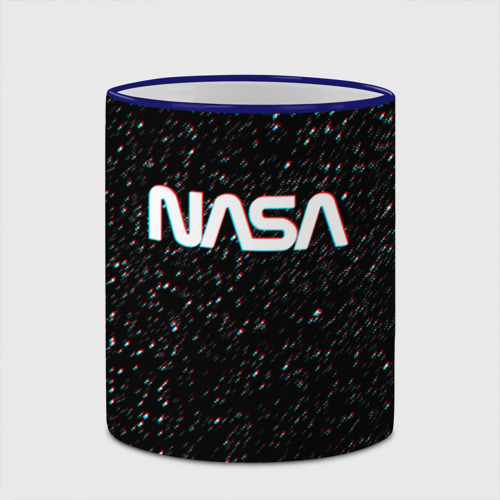 Кружка с полной запечаткой NASA glitch space НАСА глитч космос, цвет Кант синий - фото 4