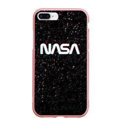 Чехол для iPhone 7Plus/8 Plus матовый NASA glitch space НАСА глитч космос