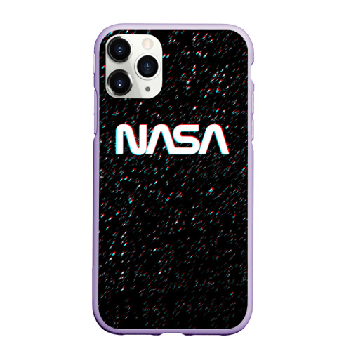 Чехол для iPhone 11 Pro матовый с принтом NASA GLITCH SPACE, вид спереди #2