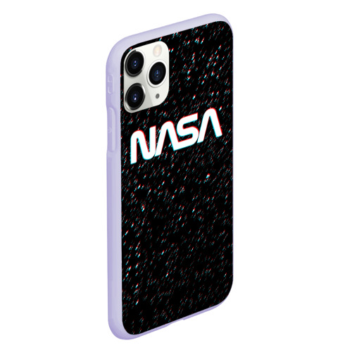 Чехол для iPhone 11 Pro матовый с принтом NASA GLITCH SPACE, вид сбоку #3