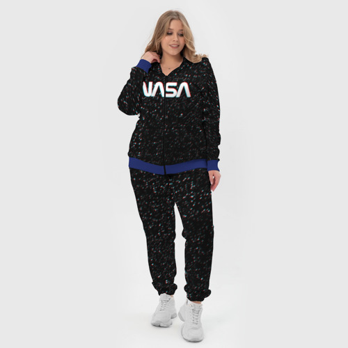 Женский костюм 3D NASA glitch space НАСА глитч космос, цвет синий - фото 5