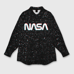 Мужская рубашка oversize 3D NASA glitch space НАСА глитч космос
