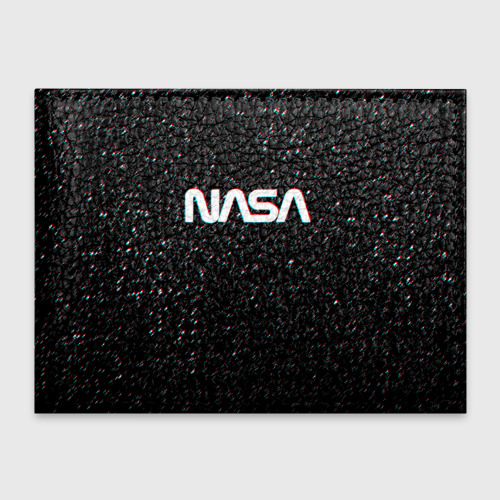 Обложка для студенческого билета NASA glitch space НАСА глитч космос, цвет черный