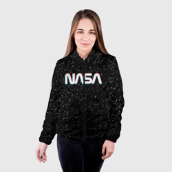 Женская куртка 3D NASA glitch space НАСА глитч космос - фото 2