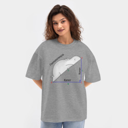 Женская футболка Oversize хлопок texturе Гиппопотинуза - фото 2