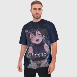 Мужская футболка oversize 3D Brunette ahegao - фото 2