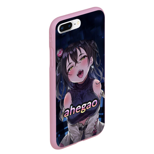 Чехол для iPhone 7Plus/8 Plus матовый Brunette ahegao, цвет розовый - фото 3