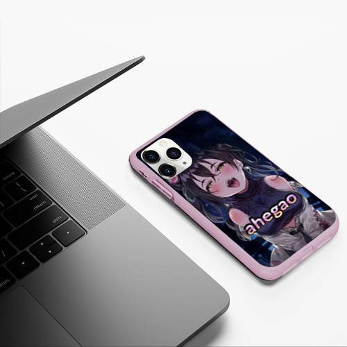 Чехол для iPhone 11 Pro матовый Brunette ahegao, цвет розовый - фото 5