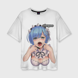 Женская футболка oversize 3D Ahegao