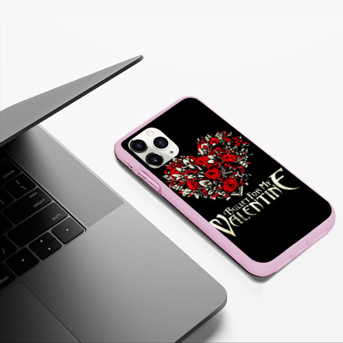 Чехол для iPhone 11 Pro Max матовый Bullet For My Valentine, цвет розовый - фото 5