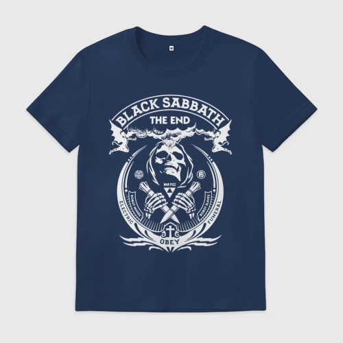 Мужская футболка хлопок с принтом Black Sabbath, вид спереди #2