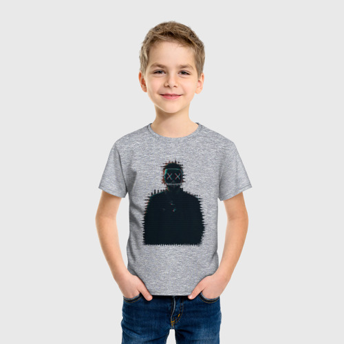 Детская футболка хлопок GlitchMan, цвет меланж - фото 3