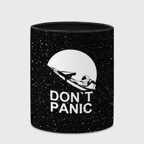 Кружка с полной запечаткой Don`t panic, цвет белый + черный - фото 4