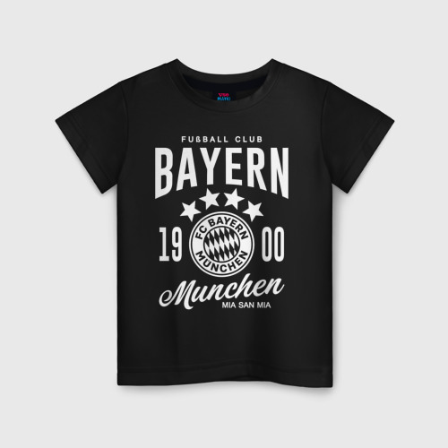 Детская футболка из хлопка с принтом Бавария, вид спереди №1