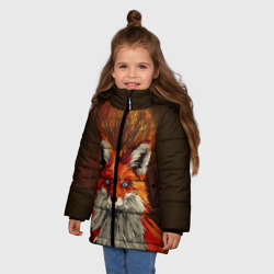Зимняя куртка для девочек 3D Лисичка и яркая луна - фото 2