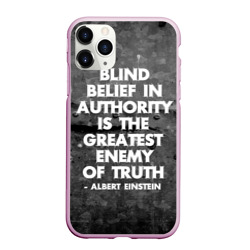 Чехол для iPhone 11 Pro Max матовый Альберт Эйнштейн Цитата
