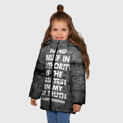 Зимняя куртка для девочек 3D Альберт Эйнштейн Цитата - фото 2