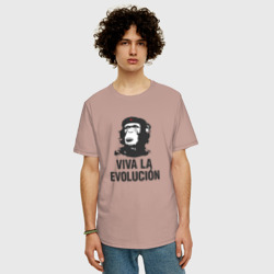 Мужская футболка хлопок Oversize Да Здравствует Эволюция! - фото 2