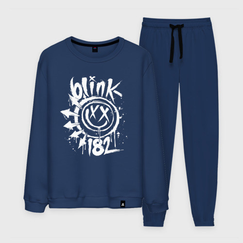 Мужской костюм хлопок Blink 182, цвет темно-синий