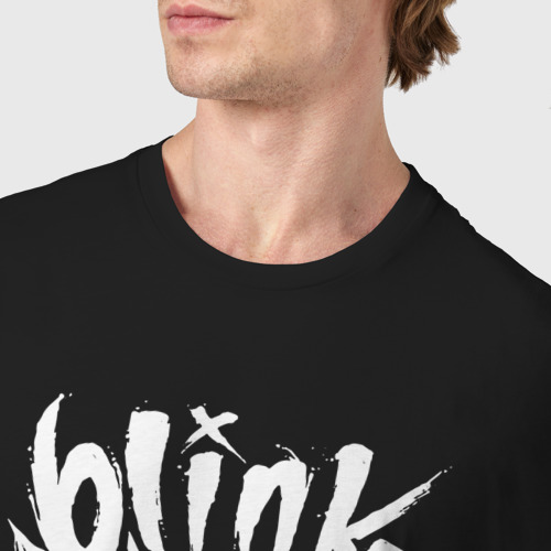 Мужская футболка хлопок Blink 182, цвет черный - фото 6