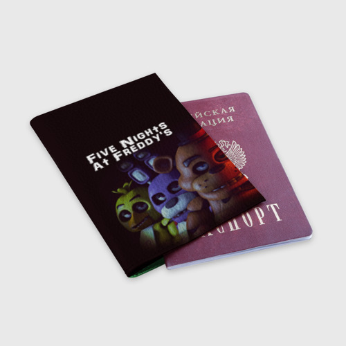 Обложка для паспорта матовая кожа Five Nights At Freddy's - фото 3