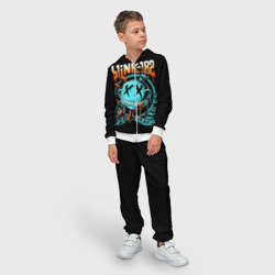 Костюм с принтом Blink 182 для ребенка, вид на модели спереди №2. Цвет основы: белый