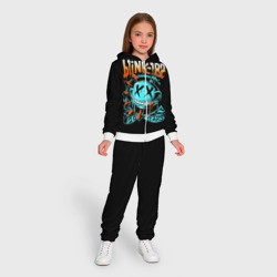 Костюм с принтом Blink 182 для ребенка, вид на модели спереди №3. Цвет основы: белый