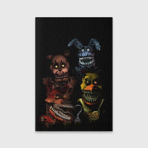 Обложка для паспорта матовая кожа Five Nights At Freddy's, цвет зеленый