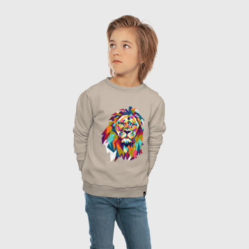 Детский свитшот хлопок Lion, цвет миндальный - фото 5