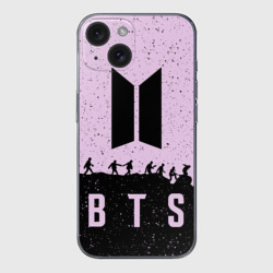 Чехол для iPhone 15 силиконовый с защитой камеры Рюкзак BTS БТС