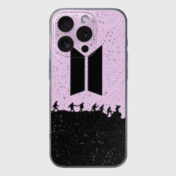 Чехол для iPhone 16 Pro Max силиконовый с защитой камеры BTS