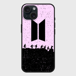Чехол силиконовый для Apple iPhone 15 матовый BTS