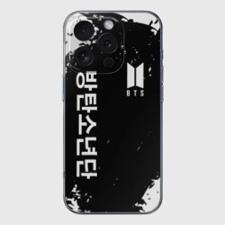 Чехол для iPhone 16 Pro Max силиконовый с защитой камеры BTS