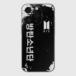 Чехол для iPhone 15 Pro Max силиконовый с защитой камеры BTS