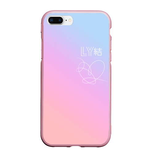 Чехол для iPhone 7Plus/8 Plus матовый BTS love yourself, цвет розовый