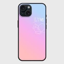 Чехол силиконовый для Apple iPhone 15 матовый BTS love yourself