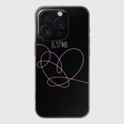 Чехол для iPhone 16 Pro Max силиконовый с защитой камеры BTS love yourself БТС