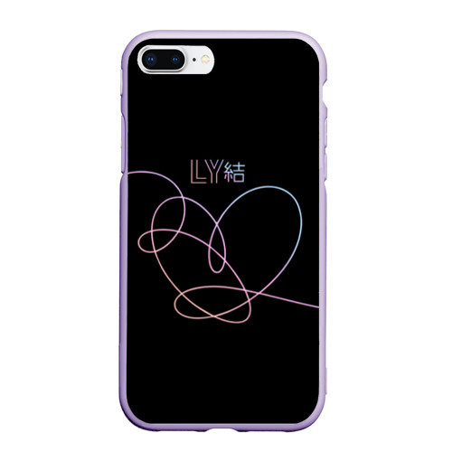 Чехол для iPhone 7Plus/8 Plus матовый BTS love yourself БТС, цвет светло-сиреневый