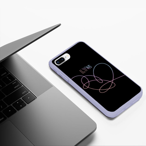 Чехол для iPhone 7Plus/8 Plus матовый BTS love yourself БТС, цвет светло-сиреневый - фото 5