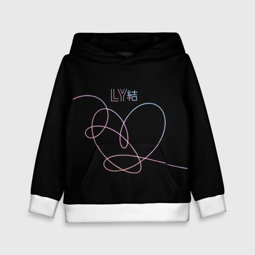 Детская толстовка 3D BTS love yourself БТС, цвет белый