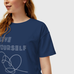 Женская футболка хлопок Oversize BTS love yourself - фото 2