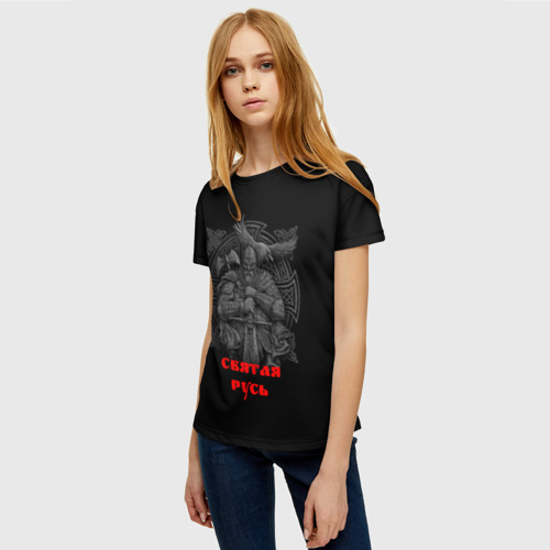 Женская футболка 3D Святая Русь, цвет 3D печать - фото 3