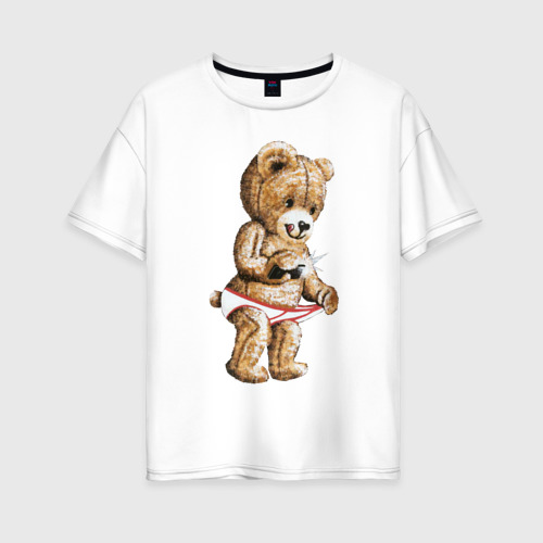 Женская футболка хлопок Oversize Nasty bear