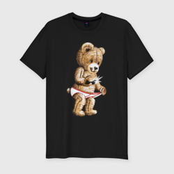Nasty bear – Мужская футболка хлопок Slim с принтом купить