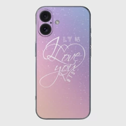 Чехол для iPhone 16 силиконовый с защитой камеры BTS love you