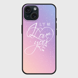Чехол силиконовый для Apple iPhone 15 матовый BTS love you