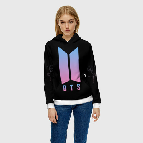 Женская толстовка 3D BTS love yourself БТС, цвет 3D печать - фото 3