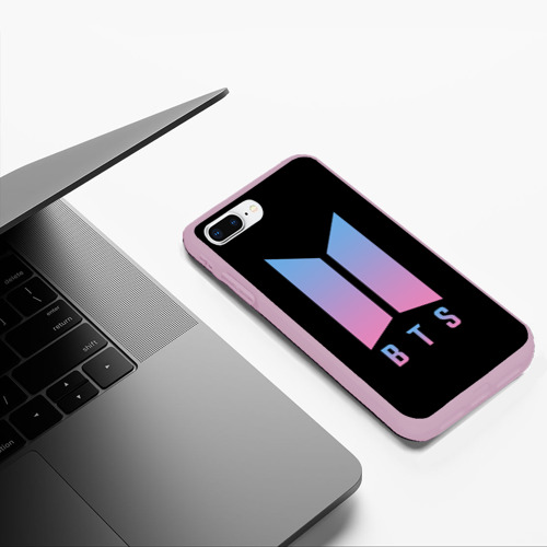 Чехол для iPhone 7Plus/8 Plus матовый BTS love yourself БТС, цвет розовый - фото 5